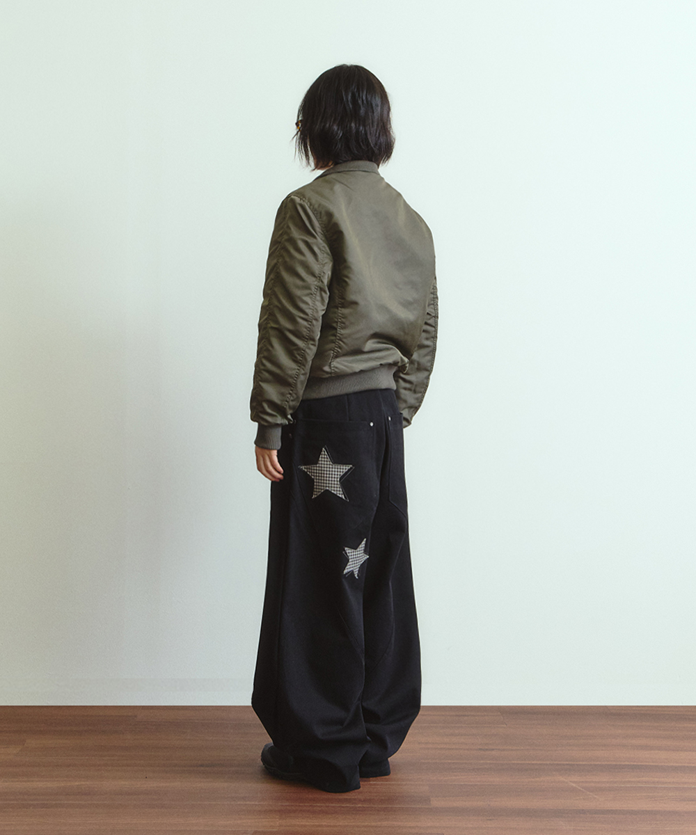 단델(DANDEL) DD cropped studded MA-1 jacket (KHAKI) - 사이즈